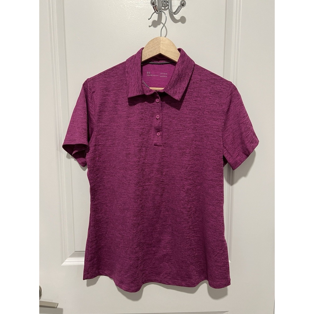 Under Armour Zinger 2.0 Heathered Purple Women's Golf Polo Size Large Athletic